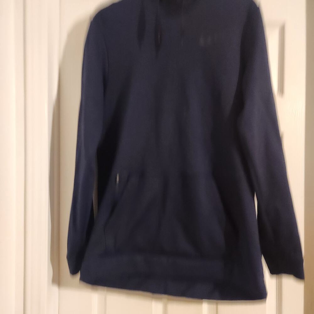 Nike Hoodie Blue Black Swoosh Front Pocket With Small Zip Pocket L